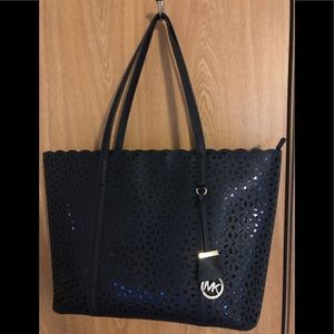 MK-Desi Medium Perforated-Leather Tote